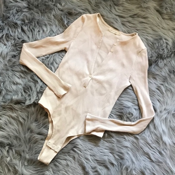 Nasty Gal Tops - Makers of Dreams Rib Tide Plunging Bodysuit